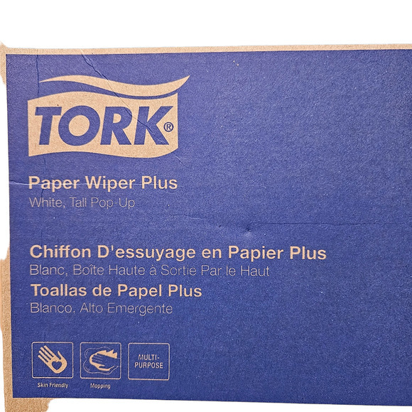 TORK White Paper Wipers Plus 100 Count Pop Up Box Multipurpose Use 9" X 16" Shop - Picture 2 of 4